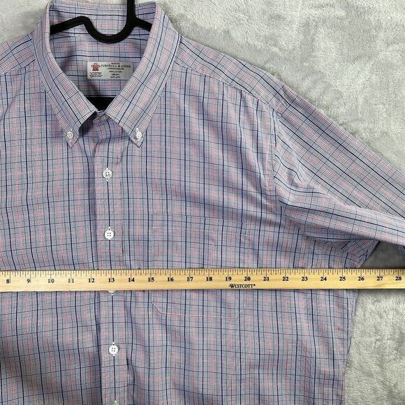 Turnbull & Asser Men's Dress Shirt XL?*READ Plaid Purple/Pink Button Down Shirt - Picture 7 of 15
